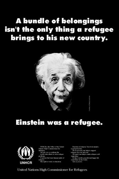Einstein refugee poster